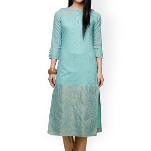 Green Chanderi Kurta
